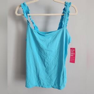 Lilly Pulitzer Blue Ruffled Luxletic Top
